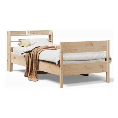 vidaXL Bed Frame with Headboard Bed Base 90x190 cm Single Solid Wood Pine