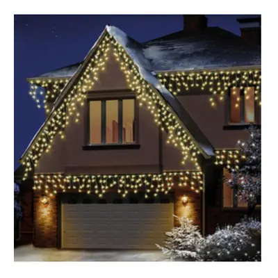 Premier LED Snowing Icicles Multi-Action Christmas Lights with Timer - WHITE