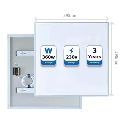 360 Watts Electric Panel Heater, Energy Efficient, Wall Mounted, Ceiling or Freestanding, Infrar