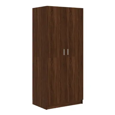 (brown oak) vidaXL Wardrobe Clothing Cabinet Hanger Clothes Organiser Unit Engineered Wood