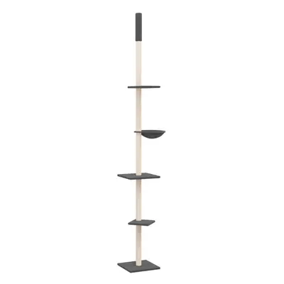 (dark grey) vidaXL Floor to Ceiling Cat Tree 263.5-289.5cm Cat Scratch Tower Multi Colours