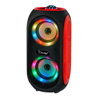 (Red) Wireless Bluetooth Speaker 100W Double inch Drivers FM Radio TF LED Light Sound Music Cent