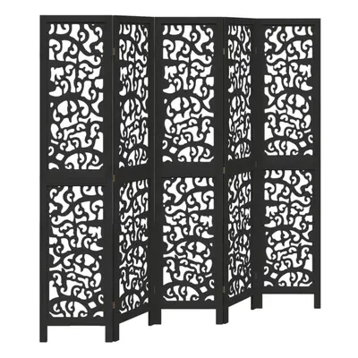 (40 x cm/ piece) vidaXL Room Divider Privacy Screen Privacy Panel Black Solid Wood Paulownia