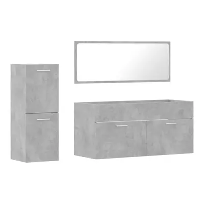 (concrete grey) vidaXL Bathroom Furniture Set Piece Storage Cabinet Engineered Wood