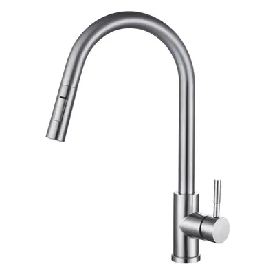 Nes Home Single Lever Pull Out Kitchen Mixer Tap Brushed Stainless Steel