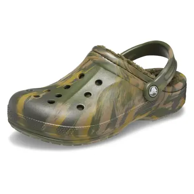 Crocs Unisex Ralen Lined Clogs | Fuzzy Slippers Army Green/Multi Num