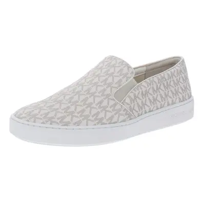 Michael Michael Kors Women's Keaton Slip-On Bright White Mini MK Logo