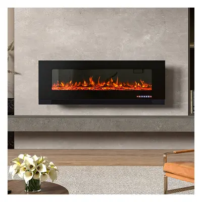 50 Inch Wall Mounted LED Electric Fireplace with Flame Colours