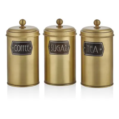 The Mia Gold Coffee, Tea, And Sugar Jar Set - cm (H)