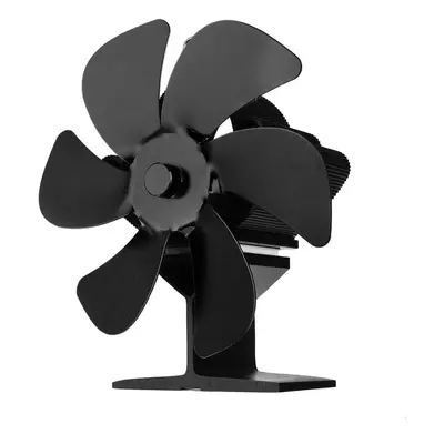 (Black) Blades Wood Stove Fan Heat Self-Powered Burner Fireplace Fan Eco Heater Silent