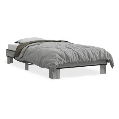 (grey sonoma, x cm) vidaXL Bed Frame Engineered Wood and Metal