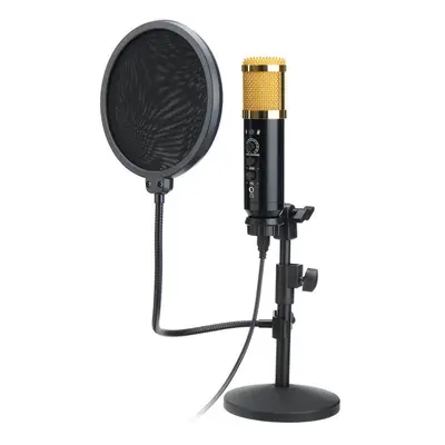 Audio Dynamic USB Condenser Sound Recording Vocal Microphone Mic Kit With Stand Mount