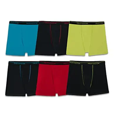 Fruit of the Loom Boxer Briefs Boys-6 Pack-Micro Stretch-Black/Ye