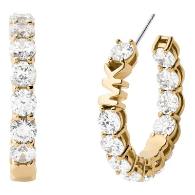 Michael Kors Brass And Cubic Zirconia Hoop Earrings for Women Color: