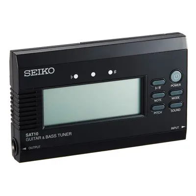 Seiko SAT10BE Stunning Guitar/Bass Tuner with Flat Tuning Function-Bla