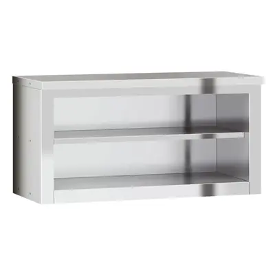 vidaXL Kitchen Wall Cabinet with Shelf Storage Cupboard Shelf Stainless Steel