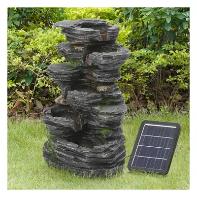 Outdoor Solar-Powered Water Fountain Rockery Decor