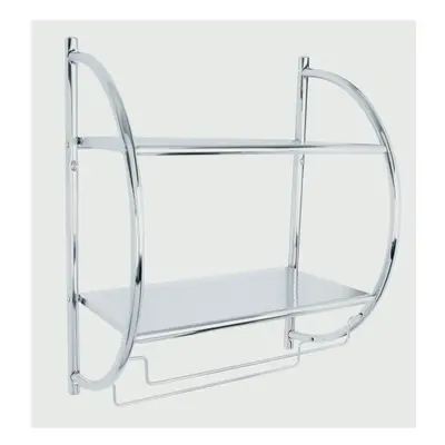 Croydex Wall Mounted Curved Shelf/Towel Rack Mild Steel/Chrome finish [QM262041]