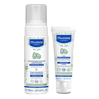 Mustela Baby Cradle Cap Bundle - Natural Baby Shampoo & Cradle Cap Cre