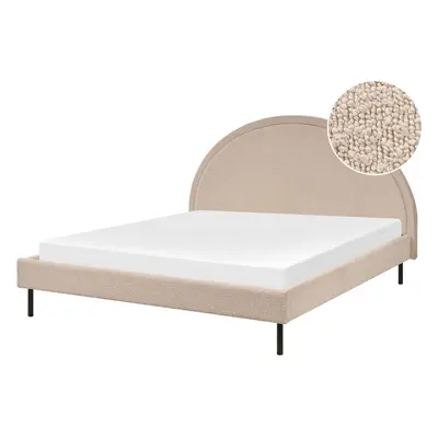 Bed Boucle MARGUT x cm (EU King Size) Beige