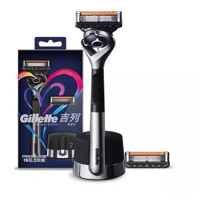 Gillette Fusion ProGlide Razor with Mangetic Stand Men&apos;s Shaving Razor Premium Edition 1Han