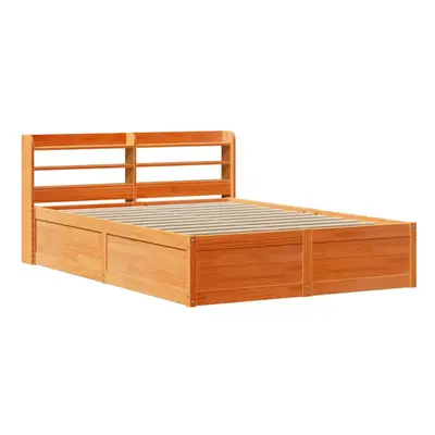 (wax brown, x cm) vidaXL Bed Frame with Headboard Bed Base Solid Wood Pine