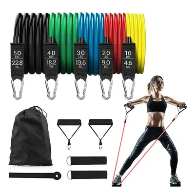 11Pcs/Set 150lbs Latex Resistance Bands Home Gym Training Exercise Pull Rope Expander Fitness Eq