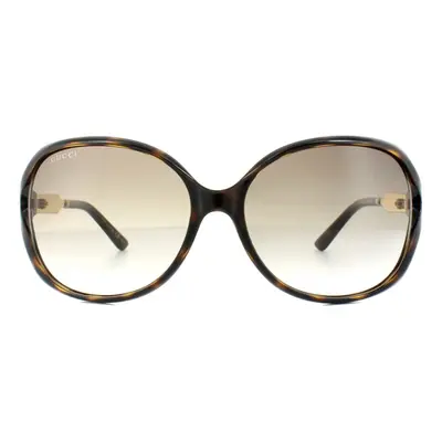 Gucci Sunglasses 0076S Havana Gold Brown Gradient