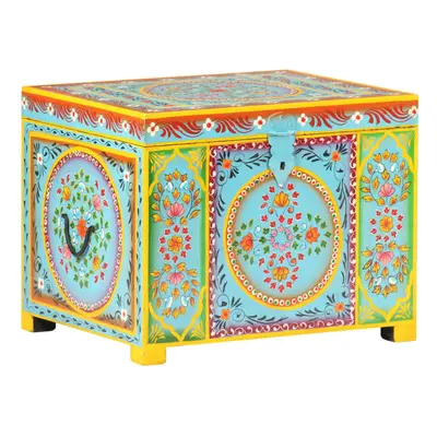 vidaXL Solid Mango Wood Hand Painted Storage Box Organiser Bedroom Office