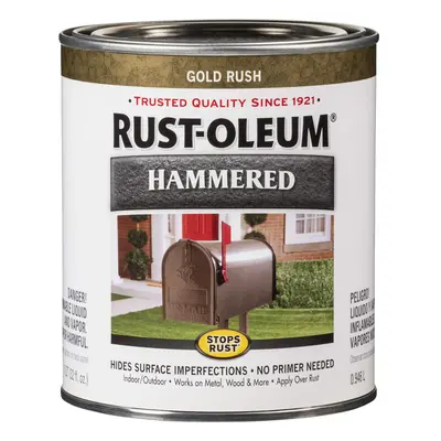 RustOleum Stops Rust Hammered Finish Paint Quart Gold Fl Oz Pack of