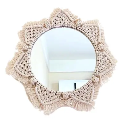 (Sunflower - With Mirror) Macrame Mirror Boho Home Decor