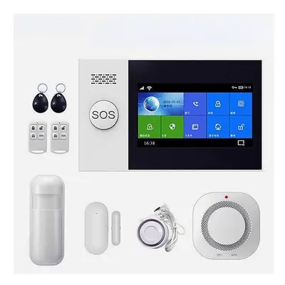 (UK Plug, Type 4) Alarm System 4.3 Inch Screen WIFI GSM GPRS Burglar Home Security With PIR Moti