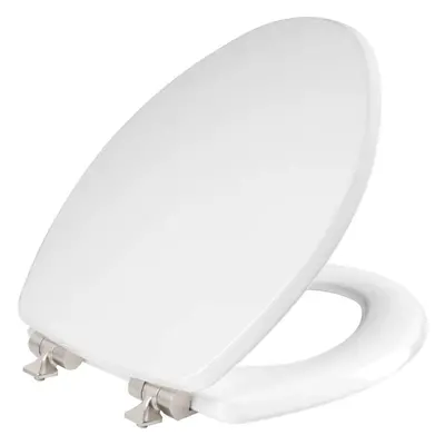 MAYFAIR 126NISL Benton Toilet Seat with Brushed Nickel Hinges will