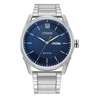 Citizen Men's Classic Eco-Drive Watch with 3-Hand Day and Date Stainl