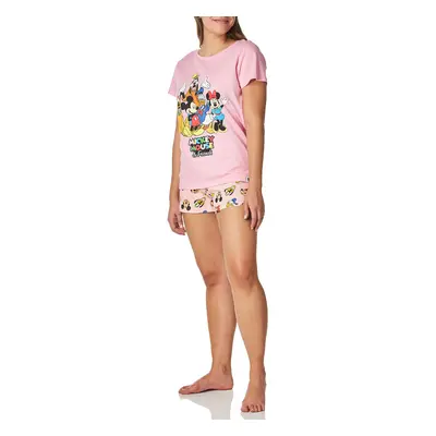 Disney Womens Mickey Mouse Minnie Mouse and Friends Pajamas Pink Small