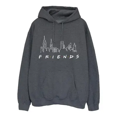 (M, Dark Heather Grey) Friends Womens/Ladies Skyline Logo Hoodie