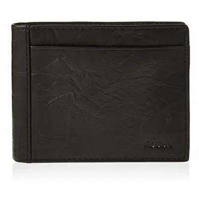 Fossil Mens Neel Leather Bifold with Flip ID Wallet Black (Model: ML