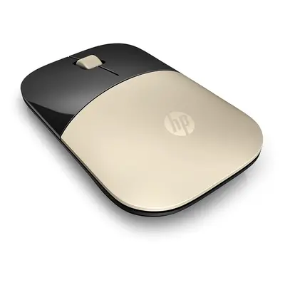 HP Z3700 Gold 2.4 GHz USB Slim Wireless Mouse with Blue LED DPI Optical Sensor, Up to Months Bat