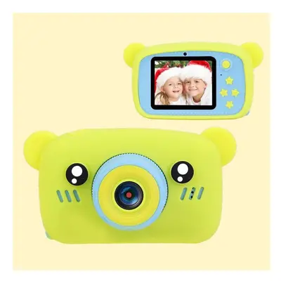 (Bear Yellow) HD 1080P Kids Digital Camera Cartoon Screen Xmas Gift