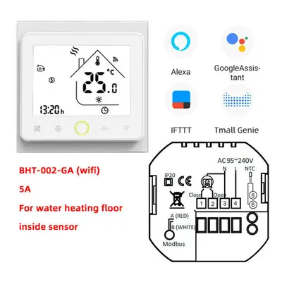 (GALWWifi-White) Wifi Smart Thermostat 3A Temperature Controller APP Remote Control for Water/Ga