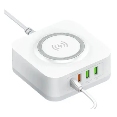 Fast Wireless Charger 30W PD3.0, 18W QC3.0, Dual USB-A, EU Plug for iPhone Pro Max, Samsung S22,