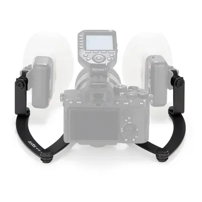 GODOX MF-DB Flexible Flash Bracket with Dual Flash Mounts Aluminum Alloy 360Rotatable Head for D