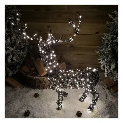 99cm LED Indoor Outdoor Wicker Standing Reindeer Christmas Decoration