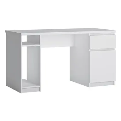 Fribo door drawer twin pedestal desk in White