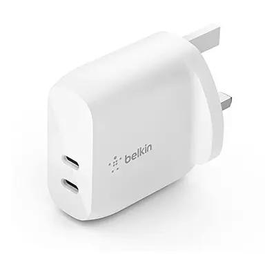 Belkin 40W USB Type C PD Wall Charger (Dual USB-C Ports for 20W Per Port Fast Power Delivery Ena