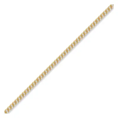 (7.5) Jewelco London Unisex Solid 9ct Yellow Gold Flat Curb 3.6mm Gauge Chain Necklace