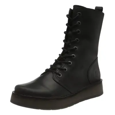 FLY London Rami043Fly Lace Up Leather Military Boot Rug Black