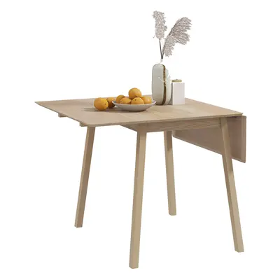 Extendable Kitchen Table for 2-4, Folding Drop Leaf Dining Table, Natural