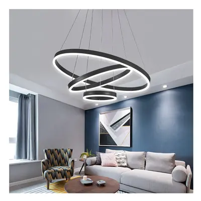 (Cool White) Modern Ring Aluminum Round Hanging LED Pendant Light