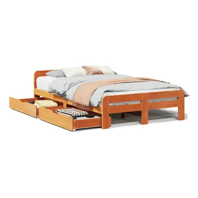 (wax brown, x cm) vidaXL Bed frame without Mattress Bed Wax Solid Wood Pine